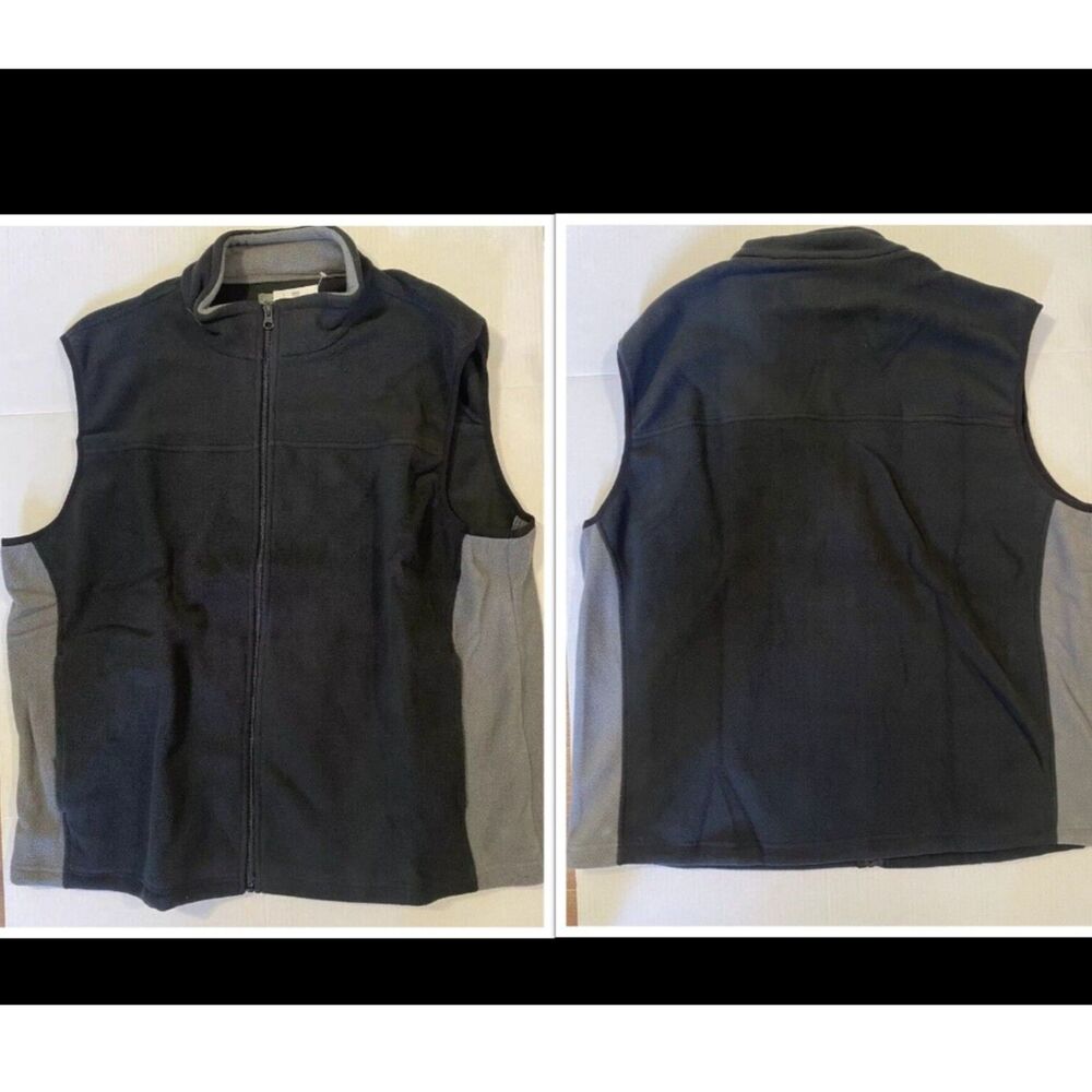 NWT Bass Pro Shops Fleece Vest Men's 2XL Black/Gray Outerwear Outdoors Fishing
